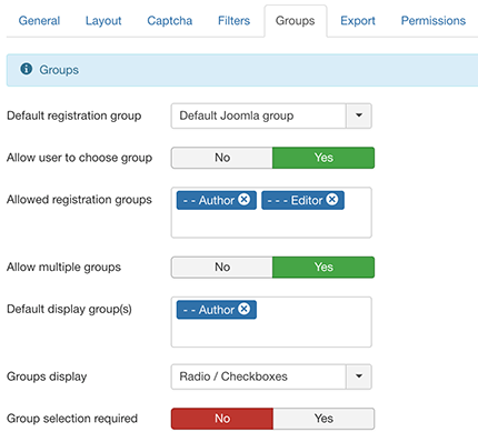 AJAX Register - multiple user groups admin