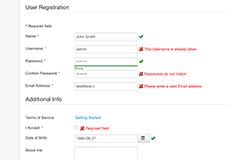 Fields validation